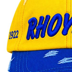 หมวกแก๊ปปักลายสีเหลืองรอยัลบลู รอยัลตี้ 1922 ทรงโค้งแบบวินเทจ ปรับขนาดได้ด้วยหัวเข็มขัด เหมาะสำหรับผู้หญิง สไตล์ลำลอง - Product Image 4