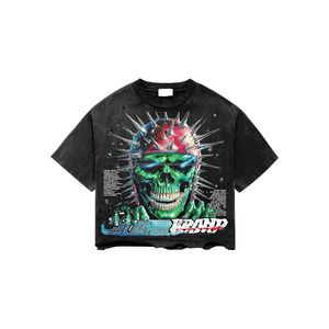 T-shirt décontracté pour homme personnalisé, style vintage délavé, impression DTG, 100% coton, coupe ample, tendance, impression numérique, manches courtes - Product Image 5