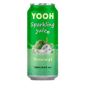Boisson fruitée pétillante saveur de jus de corossol peut 250ml 330ml marque OEM ODM fraîche naturelle de bon goût - Product Image 1