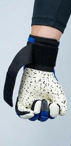 Gants de gardien de but de football, doigts entiers, bleu et blanc, en cuir PU, antidérapants, respirants, avec sangle de poignet réglable, équipement sportif unisexe - Product Image 5