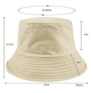 Sun <b>Summer</b> <b>Hats</b> Double Side Plain Cotton Custom Logo Embroidery <b>Man</b> Women Fisherman Reversible Bucket <b>Hats</b> - Product Image 5