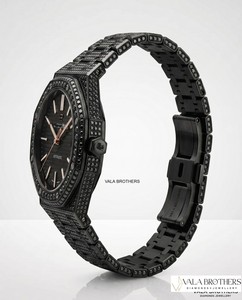 Montre Vala's Watch, chronographe sport en alliage de quartz, diamant octogonal, 42 mm, analogique, verre saphir, fermoir déployant, luxe pour homme, étanche - Product Image 5