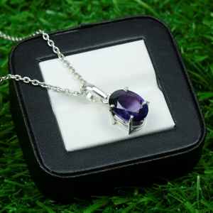 Colgante Ovalado de Alejandrita, Plata de Ley 925, Joyería Hecha a Mano con Piedras Preciosas Naturales, Regalo para Mujer, Venta al por Mayor - Product Image 4