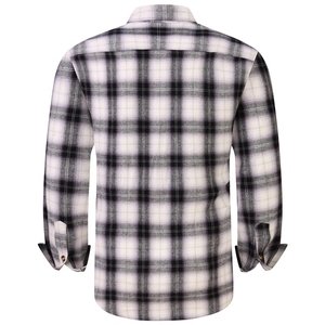Chemise en flanelle 100% coton à carreaux pour hommes, chemise décontractée pour le travail en plein air, la coupe de bois - Product Image 1