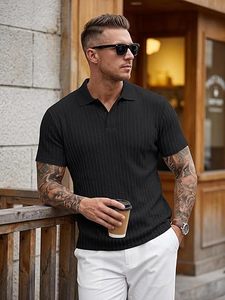Polo texturé pour homme avec fermeture éclair, décontracté, respirant, idéal pour le golf en été - Product Image 2