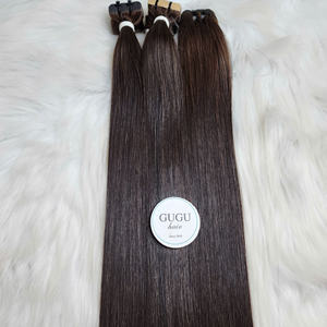 Extensions de cheveux naturels vietnamiens bruts de qualité supérieure, super double drawn, lisses comme des baguettes, couleur marron, 20 pouces, à bandes adhésives, du fabricant. - Product Image 2