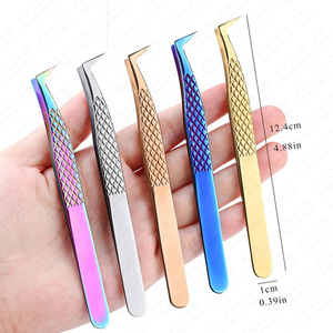 Juego de Pinzas de Acero Inoxidable Multicolor Personalizadas para Injerto de Pestañas, Herramientas para Volumen Ruso con Puntas Puntiagudas, Profesional - Product Image 2