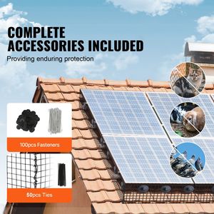 6 Inch X 100ft Solar Panel Bird & Critter Guard Aluminum Alloy Fastener <b>Roll</b> <b>Kit</b> 100pcs Rust-Resistant Garden Netting Shield - Product Image 4