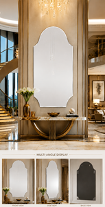 Frameless <b>Wall</b> <b>Mirror</b> <b>Rectangle</b> Design Decorative <b>Mirror</b> <b>for</b> Bathroom Bedroom Living Room Modern Stylish <b>Wall</b> Mounted 17*45 Inch - Product Image 2