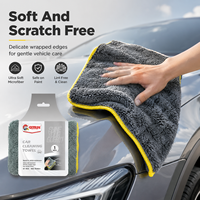 Serviette de séchage auto en microfibre douce Getsun, chiffon de nettoyage absorbant, pelucheux, sans rayures, pour le lavage et le detailing des surfaces automobiles