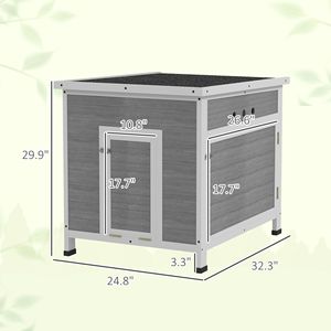Pollaio in Legno 63,5 cm x 81,3 cm x 76,2 cm con Tetto Apribile, Fondo Rimovibile, Doppie Porte e Rampa per 2-4 Anatre e Galline - Gabbie per Animali - Product Image 3
