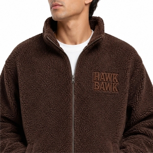 Men's Sherpa <b>Fleece</b> <b>Jacket</b> Full Zip Collar Stand Collar Casual Winter Outerwear <b>Lined</b> Loose Fit Fabric For Men Sherpa <b>Jacket</b> - Product Image 4