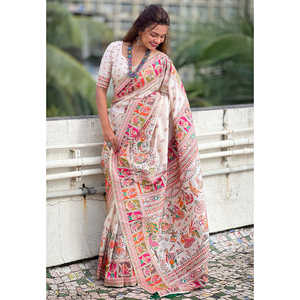 Elite Weaves for Pashmina Kashmiri Silk Saree with Zari Woven Detail 700g Elegant <b>Career</b> <b>Dress</b> - Product Image 1