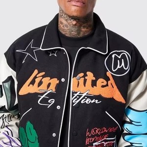 Chaqueta de Cuero Bordada de Lujo, Chaqueta de Motero de Cuero Genuino Personalizada, Ropa Exterior de Moda, Servicio de Muestras de Fábrica OEM ODM - Product Image 2