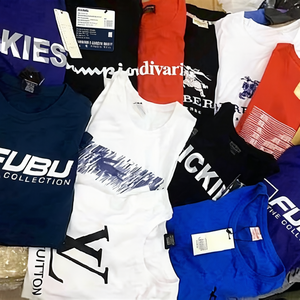 Lot de T-shirts respirants pour hommes en coton 100 % avec motif lettres, coupe classique, tailles XS et 3XL, surplus de marque, stock du Bangladesh - Product Image 3