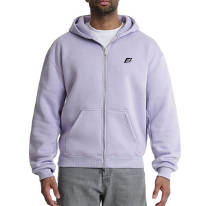 Men's Vintage Oversized Y2K Streetwear Zipper Hoodies 100% Cotton Embroidered Breathable Heavyweight 450GSM Brushed Fleece - Product Image 1