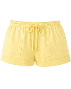 <b>Light</b> Yellow Women <b>Lounge</b> Set Short Sleeve T Shirt And Shorts Casual Summer Pajama Set Soft Breathable Cotton Blend Outfit - Product Image 3