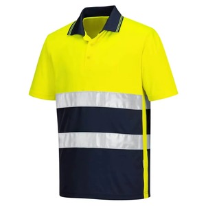 เสื้อโปโลนิรภัยแบบสะท้อนแสงสำหรับผู้ชาย แขนสั้น สีตัดกัน ปรับแต่งได้ - Product Image 4
