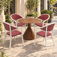 Ensemble de chaises de bistrot en rotin résistant aux intempéries, aux UV et à la décoloration, couleur et taille personnalisées, pour jardin, balcon, meubles d'extérieur