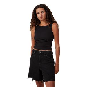 Shorts pour femmes en coton uni, style décontracté, design déchiré, tissu épais, idéal pour l'été – Grande Vente - Product Image 1