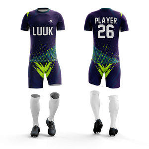 Conjunto de Camiseta y Pantalones Cortos de Fútbol para Hombre, Sublimados, Transpirables, de Poliéster, Ajuste Atlético, para Todas las Temporadas, Uniformes, Venta al Por Mayor OEM ODM - Product Image 1