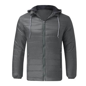 Blouson d'hiver pour homme, style bomber, à capuche, en tissu canvas épais, décontracté, personnalisable, vente en gros - Product Image 2