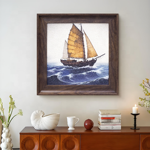 <span class=keywords><strong>Quadri</strong></span> con <span class=keywords><strong>Barche</strong></span> <span class=keywords><strong>a</strong></span> <span class=keywords><strong>Vela</strong></span> sul Mobile TV nel Soggiorno e Dipinti Decorativi in Arenaria con Spighe di Grano - Product Image 1