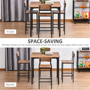 Set da Pranzo Moderno in Noce a 5 Pezzi con 4 Sedie, Altezza Bancone - Product Image 6