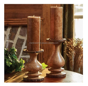 Candelabro de madera tradicional artesanal, decoración artesanal del hogar con un toque rústico - Product Image 6