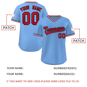 Camiseta de Béisbol Personalizable para Hombre, Color Azul Claro, Cuello en V, Manga Corta, Impresión Sublimada con Nombre del Equipo 00, Poliéster Transpirable, Talla Adulto - Product Image 3