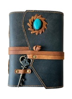 Vintage 100% Cuir Véritable Relié Journal Pierre Doux Sort Livre D'ombre Antique Grimoire Journal Avec Serrure À Clé Deckle Art Papier