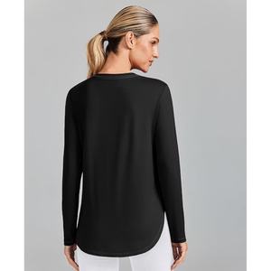 Camiseta deportiva de manga larga para mujer, camiseta de gimnasio ultrasuave, camiseta deportiva elástica para correr, entrenar y hacer yoga - Product Image 3