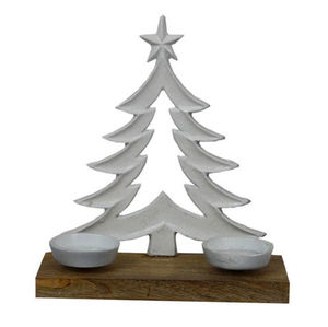 Star-Shaped <b>Tea</b> <b>Light</b> Holder With Wooden Base For Indoor Christmas Home Decoration Dripless Unscented Tealight Stand - Product Image 6