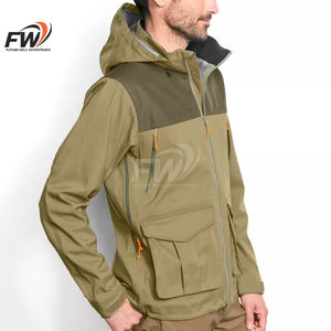 Chaqueta de lana de alta calidad, nueva, sólida, con diseño personalizado, para hombre, a prueba de viento, con múltiples bolsillos, con cremallera, para caza. - Product Image 4