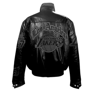 เสื้อแจ็คเก็ตหนังแท้ Los Angeles Lakers รุ่น Puffer สีดำ - Product Image 2