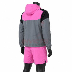 Lightweight <b>Athletic</b> Men Windbreaker Shorts Set Offering Relaxed Fit Men Windbreaker Shorts Set For Daily Activities - Product Image 6