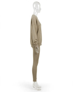 Ensemble de survêtement 2 pièces décontracté pour femme, sweat-shirt oversize à col rond avec poches, en molleton anti-boulochage, idéal pour le printemps - Product Image 6