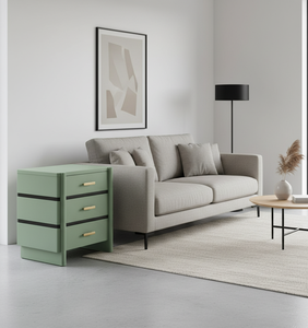 Table de chevet à 3 tiroirs pour chambre à coucher, fabrication directe d'usine, vente en gros personnalisée, OEM ODM, mobilier d'intérieur artisanal - Product Image 4