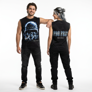 Débardeur sans manches personnalisé avec motif tête de mort, style punk, streetwear, gothique, pour la gym, été, décontracté, mode - Product Image 2