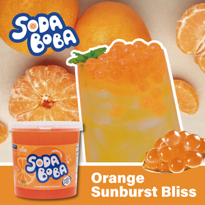 2026 Leamaxx Taiwan Orange Sunburst Bliss Soda Popping Bursting Boba Juice Ball para Té de Burbujas Proveedor Mayorista - Product Image 1