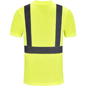 เสื้อโปโลแขนสั้นผ้าฝ้ายสีเขียวนีออนสวมใส่สบายกันลมป้องกันอันตรายมีแถบสะท้อนแสงชุดทำงานที่มองเห็นได้ชัดเจน - Product Image 6
