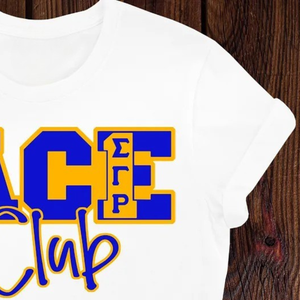 Camiseta SGRHO Ace Club Blanca para Mujer, con Estampado Gráfico, Cuello Redondo, Manga Corta, Estilo Casual, Moda Urbana, Personalizada para Hermandad Griega - Product Image 5