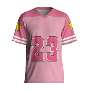 <b>Pink</b> V-Neck Short Sleeve Jersey With Number 23 And Stars Printed <b>Men's</b> Sporty T-<b>Shirt</b> Regular Fit Breathable Knitted Polyester - Product Image 1