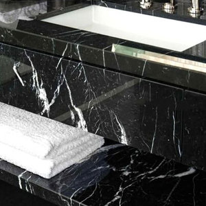 Premium Quality Marine Black Marble <b>Stone</b> Smooth Polished Finish for Interior Construction and Luxury Styling Use - Product Image 4