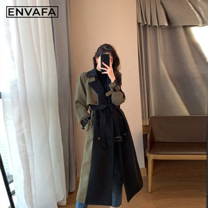 Chaqueta de Mujer de Alta Calidad, Doble Botonadura, Estilo Patchwork, Ecológica, de Secado Rápido, Estilo Británico, Delgada, con Botones Largos, Nueva Moda de Primavera - Product Image 6