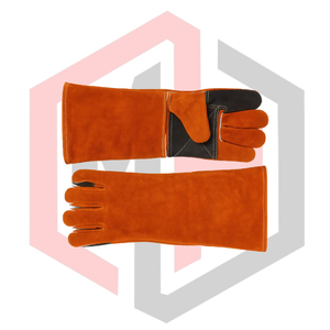 Gants de soudage en cuir croûte, double paume renforcée, doigts anti-vibration, antidérapants, résistants aux déchirures pour soudage TIG/MIG/Stick - Product Image 6