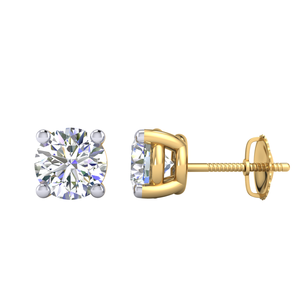 Pendientes de Lujo con Diamantes Cultivados en Laboratorio de 1.00ct, Claridad VS1, Corte Brillante, Chapados en Rodio, Oro de 18k, 1 Par, para Mujer, IGI - Product Image 1