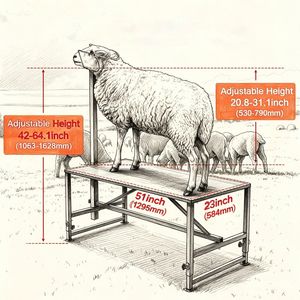 Supporto Professionale per Bestiame con Altezza Regolabile in Ferro e Acciaio Inossidabile per Capre, Pecore, Maiali e Mucche, Utilizzato in Fattoria - Product Image 3