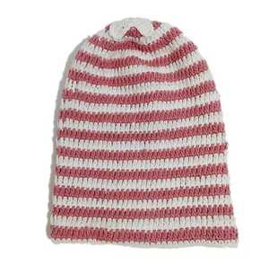 Striped Hand Knitted Beanie <b>Hat</b> for Adults Unisex Winter Casual Blue Gray Black <b>White</b> Acrylic 56-58CM - Product Image 5