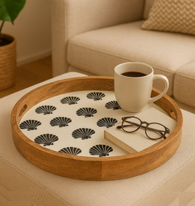 Plat de service en bois pour la maison, plateau à fruits secs, finition marron, pour servir des collations et des friandises - Product Image 2